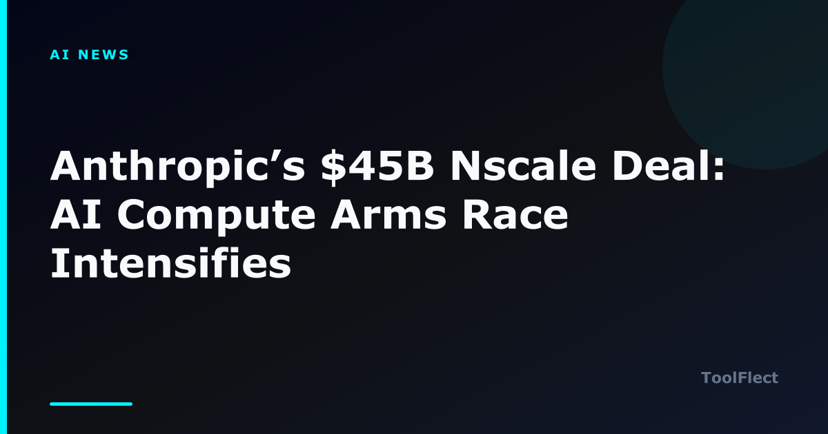 Anthropic’s $45B Nscale Deal: AI Compute Arms Race Intensifies — ToolFlect article cover.