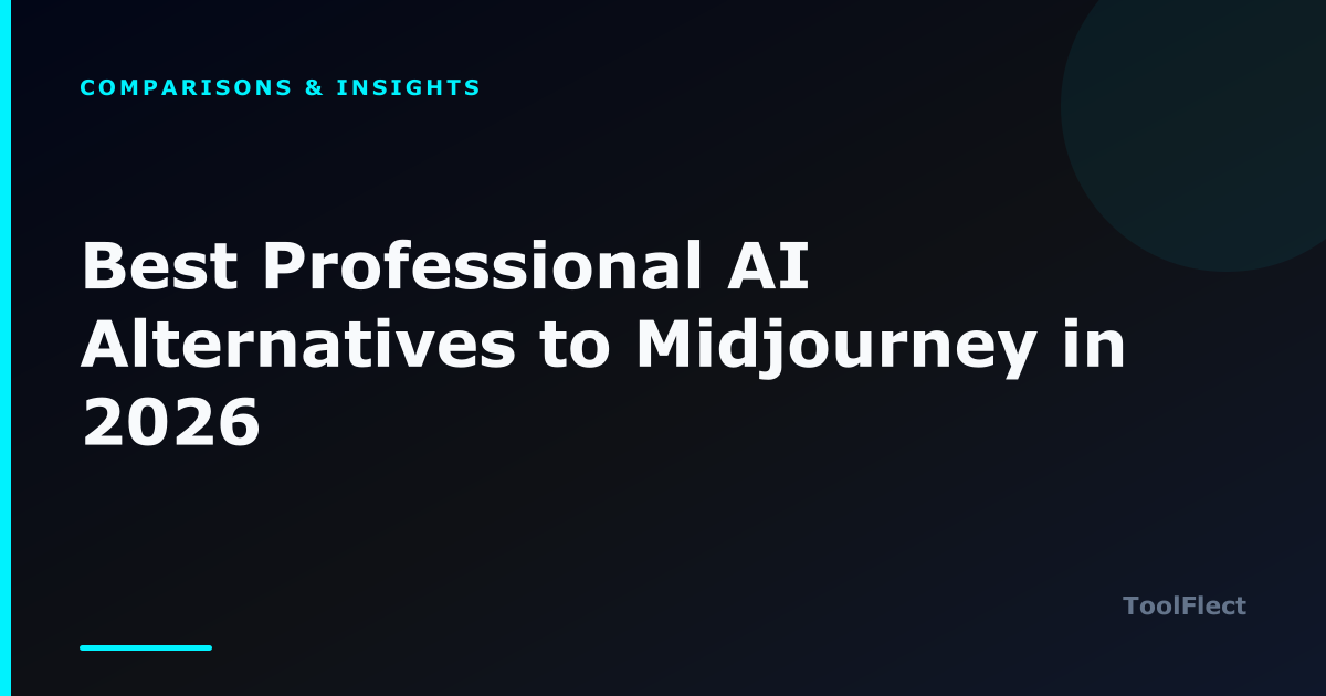 Best Professional AI Alternatives to Midjourney in 2026 — ToolFlect article cover.